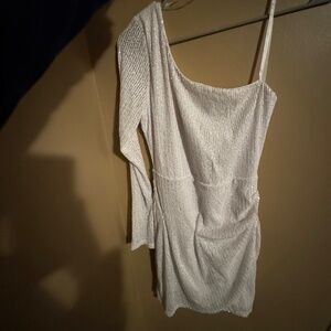 White Sequin Mini Dress